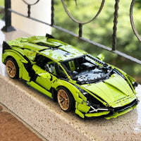 Thumbnail for Building Blocks MOC 81996 Tech Lambo Sian FKP37 Racing Car Bricks Toys Construction Set Toys - 4