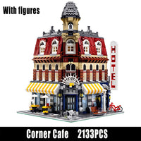 Thumbnail for Building Blocks MOC City Street Expert Corner Cafe Bricks Toys 15002 Construction Set Toys - 1