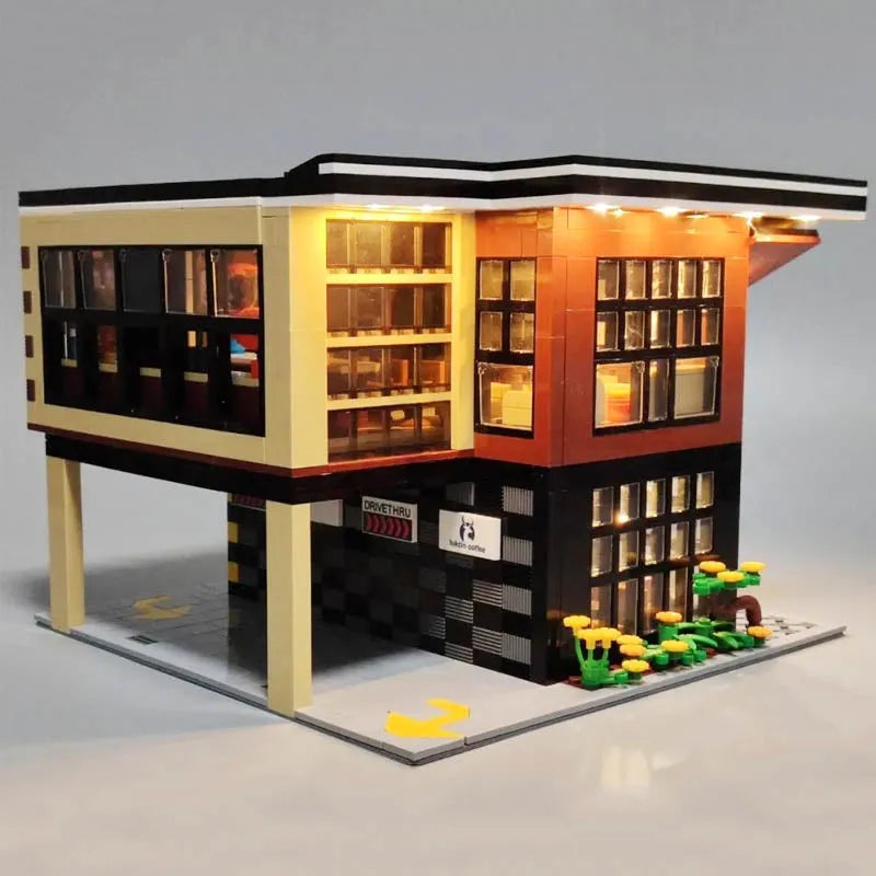 Building Blocks City Street MOC Modern Coffee Shop Bricks Toys 5208 - 10
