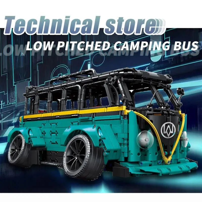 Building Blocks MOC City Tech T2 Low Pitched Camping Bus Bricks Toys C021 - 6