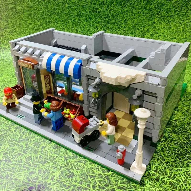 Building Blocks MOC Creator Expert City Green Grocer Store Bricks Toys EU Construction Set Toys - 11