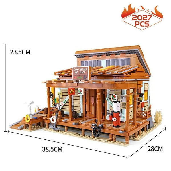  Ulanlan Mini Bricks Old Fishing Store Building Toy