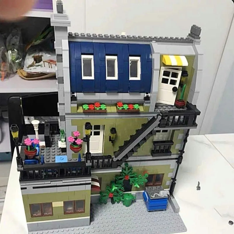 Building Blocks MOC Expert Creator City Parisian Restaurant Bricks Toy 15010 Construction Set Toys - 6