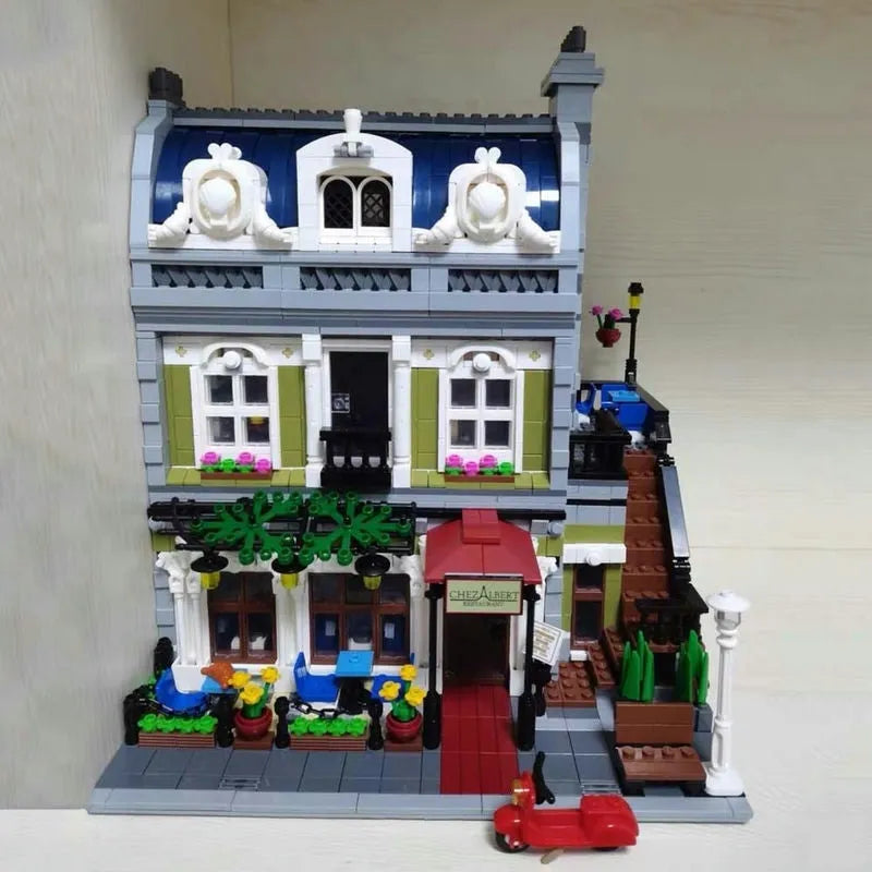 Building Blocks MOC Expert Creator City Parisian Restaurant Bricks Toy 15010 Construction Set Toys - 7