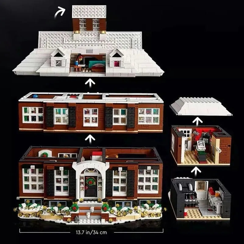 Building Blocks Expert Creator Idea MOC Home Alone House Bricks Toys EU Construction Set Toys - 10