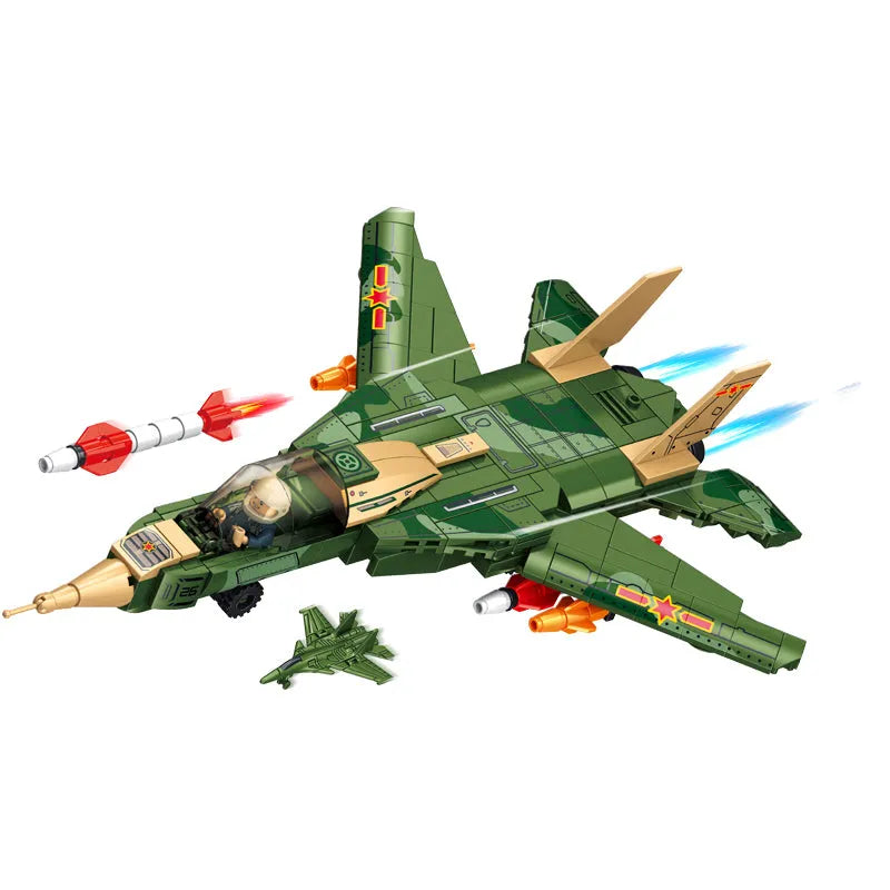 Building Blocks Military Aircraft Tomcat F-14 Fighter Plane Bricks Toy Construction Set Toys - 1