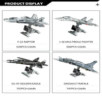 Thumbnail for Building Blocks Military MOC F-22 Raptor Fighter Plane Bricks Kids Toy Construction Set Toys - 9