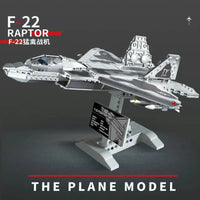 Thumbnail for Building Blocks Military MOC F-22 Raptor Fighter Plane Bricks Kids Toy Construction Set Toys - 2