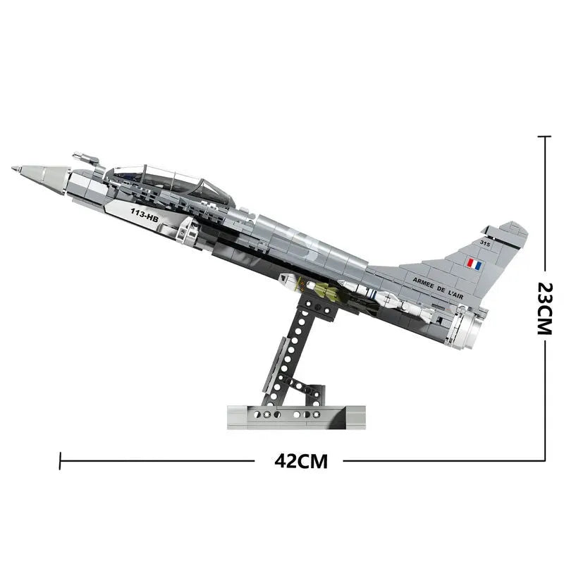 Building Blocks Military MOC Rafale Air Fighter Jet Plane Bricks Kids Toys Construction Set Toys - 8