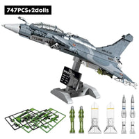 Thumbnail for Building Blocks Military MOC Rafale Air Fighter Jet Plane Bricks Kids Toys Construction Set Toys - 4