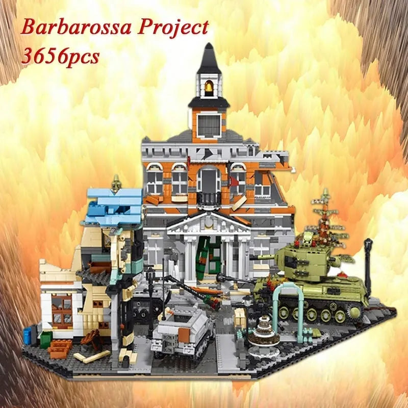 Building Blocks Military MOC Street City Expert Barbarossa Project Bricks Toys - 2