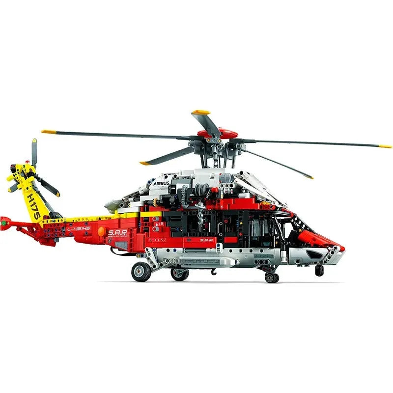 Building Blocks MOC Motorized Airbus H175 Rescue Helicopter Bricks Toy 74666 Construction Set Toys - 1