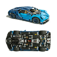 Thumbnail for Building Blocks MOC Motorized APP RC Bugatti Chiron Racing Car Bricks Toy Construction Set Toys - 7