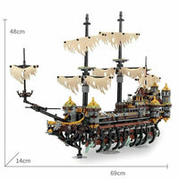 Thumbnail for Building Blocks Movie Creative MOC 16042 Silent Mary Pirate Ship Bricks Toy Construction Set Toys - 4