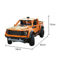 Thumbnail for Building Blocks Tech MOC A55355 Ford F-150 Raptor Pickup Truck Bricks Toy Construction Set Toys - 4