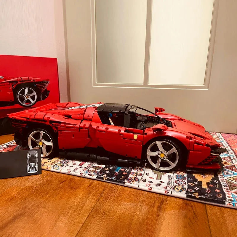 Building Blocks Tech MOC Ferrari Daytona SP3 81998 Racing Hyper Car Bricks Toy Construction Set Toys - 17