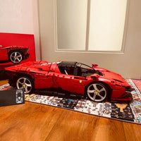 Thumbnail for Building Blocks Tech MOC Ferrari Daytona SP3 81998 Racing Hyper Car Bricks Toy Construction Set Toys - 17