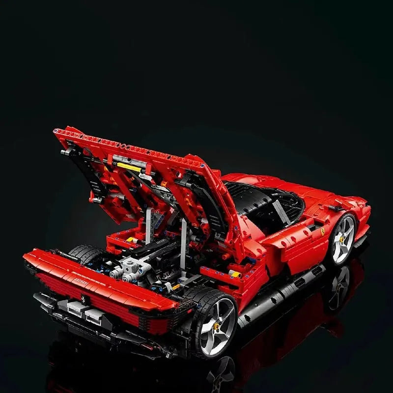 Building Blocks Tech MOC Ferrari Daytona SP3 81998 Racing Hyper Car Bricks Toy Construction Set Toys - 15