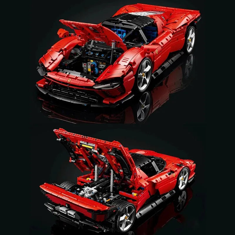 Building Blocks Tech MOC Ferrari Daytona SP3 81998 Racing Hyper Car Bricks Toy Construction Set Toys - 12