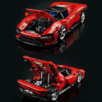 Thumbnail for Building Blocks Tech MOC Ferrari Daytona SP3 81998 Racing Hyper Car Bricks Toy Construction Set Toys - 12