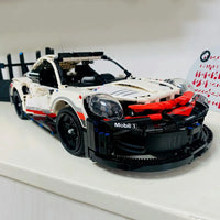 Thumbnail for Building Blocks Tech MOC Porsche 911 RSR Racing Sports Car Bricks Toy 20097 Construction Set Toys - 6