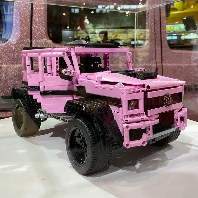 Building Blocks MOC Tech RC Off-Road Pink King Kong Barbie SUV Car Bricks Toy Construction Set Toys - 10