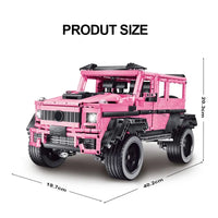 Thumbnail for Building Blocks MOC Tech RC Off-Road Pink King Kong Barbie SUV Car Bricks Toy Construction Set Toys - 6