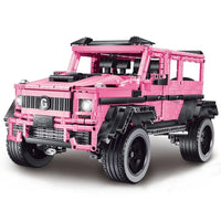 Thumbnail for Building Blocks MOC Tech RC Off-Road Pink King Kong Barbie SUV Car Bricks Toy Construction Set Toys - 7