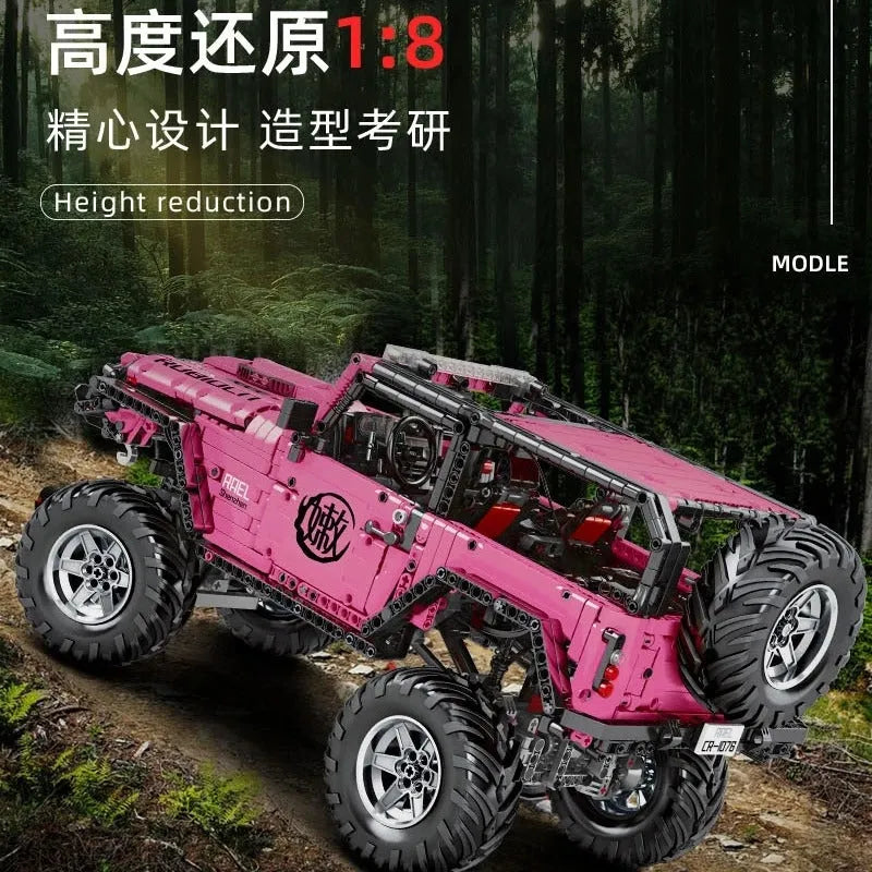 Building Blocks MOC Tech RC Off-Road Pink King Kong Barbie SUV Car Bricks Toy Construction Set Toys - 2