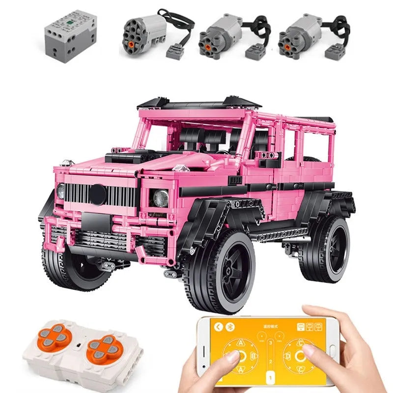 Building Blocks MOC Tech RC Off-Road Pink King Kong Barbie SUV Car Bricks Toy Construction Set Toys - 1