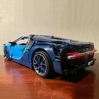 Thumbnail for Building Blocks MOC Tech Supercar Bugatti Chiron Racing Car Bricks Toy Construction Set Toys - 18