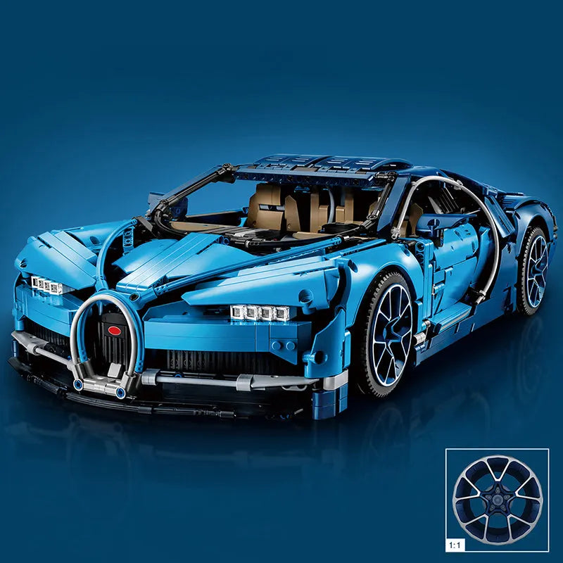 Building Blocks MOC Tech Supercar Bugatti Chiron Racing Car Bricks Toy Construction Set Toys - 9