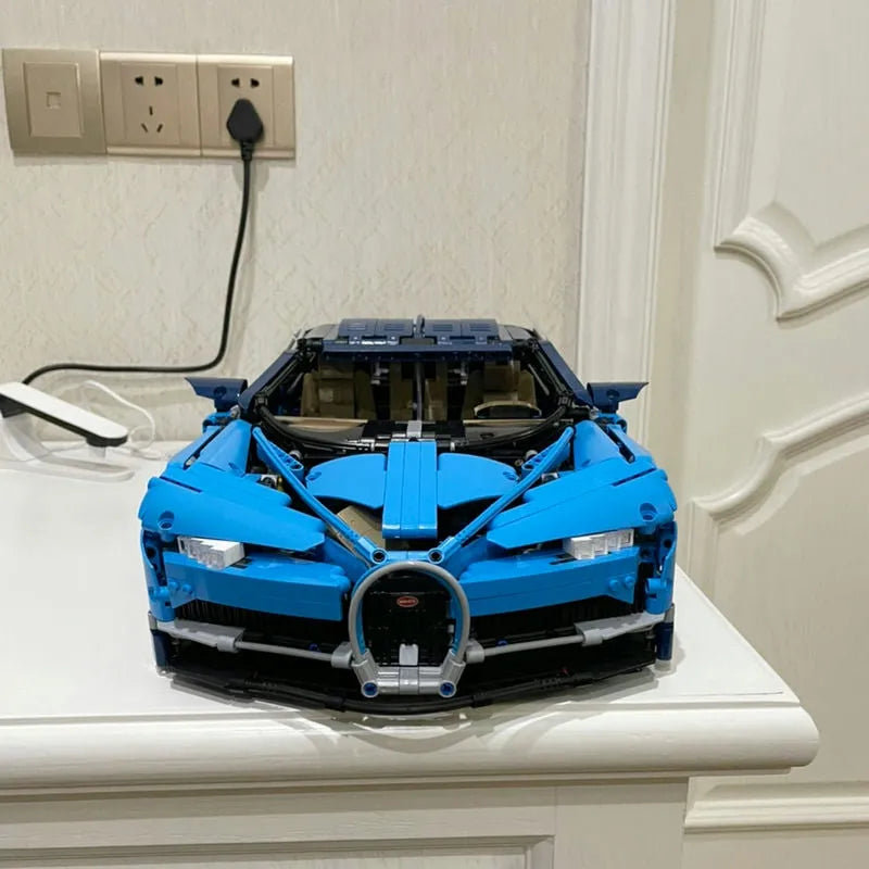 Building Blocks MOC Tech Supercar Bugatti Chiron Racing Car Bricks Toy Construction Set Toys - 15