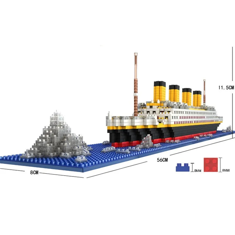 Titanic Ship Model Building Block Brick kit Set Toy for Kids & Adults, 2401  PCS Titanic Cruise Ship Compatible Educational Construction Age 6+