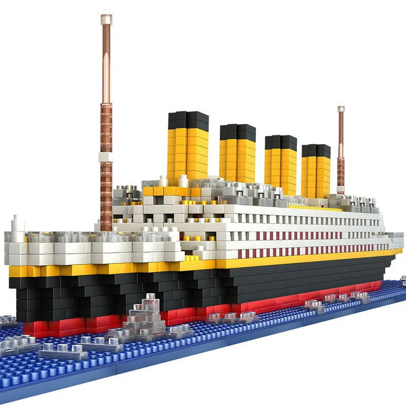 Building Blocks MOC Titanic Cruise Steam Ship MINI Bricks Boat Toys Construction Set Toys - 1