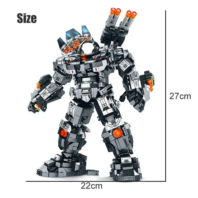 Building Blocks MOC Transforming Super Heroes Steel Mecha Robot Bricks Toy Construction Set Toys - 7