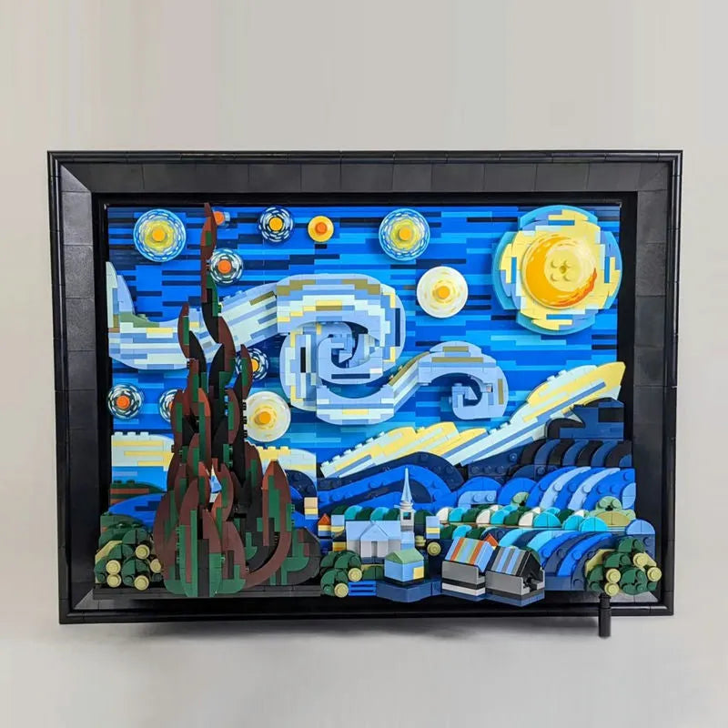 Building Blocks Ideas Van Gogh Paint Starry Night Bricks Toy MOC DK21033 Construction Set Toys - 1