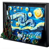 Thumbnail for Building Blocks MOC Art Idea Famous Picture Paint Starry Night Bricks Toys Construction Set Toys - 8