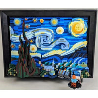 Thumbnail for Building Blocks MOC Ideas Creator The Starry Night Paint Frame Bricks Toys Construction Set Toys - 4