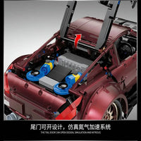 Thumbnail for Building Blocks Tech MOC 23005 Super Red Turbo Racing Car Bricks Toy Construction Set Toys - 14