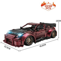 Thumbnail for Building Blocks Tech MOC 23005 Super Red Turbo Racing Car Bricks Toy Construction Set Toys - 1