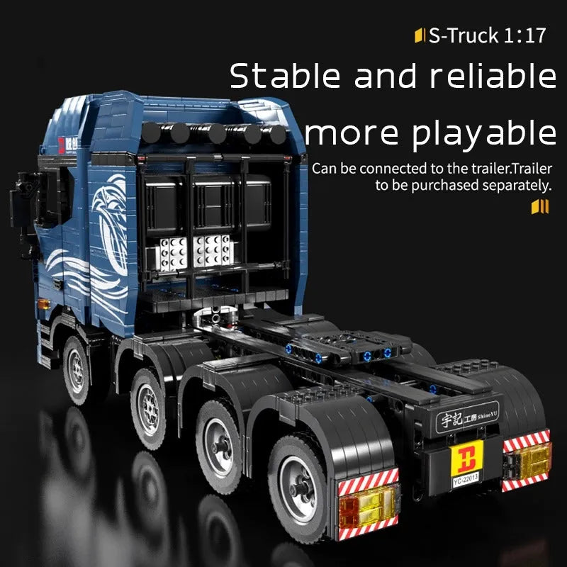 Building Blocks Tech MOC Expert Heavy S Trailer Truck Bricks Toys Construction Set Toys - 4