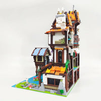 Thumbnail for Building Blocks Expert Creator Medieval Town Riverside Scholars Bricks Toy EU Construction Set Toys - 7