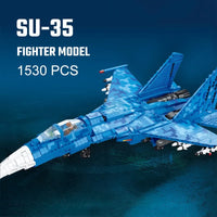 Thumbnail for Building Blocks Military MOC SU-35 Fighter Aircraft Jet Plane Bricks Toys Construction Set Toys - 3