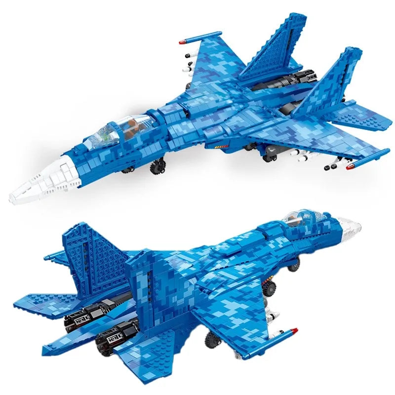 Building Blocks Military MOC SU-35 Fighter Aircraft Jet Plane Bricks Toys Construction Set Toys - 1