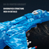 Thumbnail for Building Blocks Military MOC SU-35 Fighter Aircraft Jet Plane Bricks Toys Construction Set Toys - 4