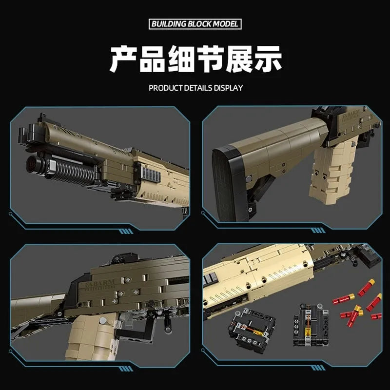 Military Weapon MOC STF12 Shotgun Gun Bricks Toy