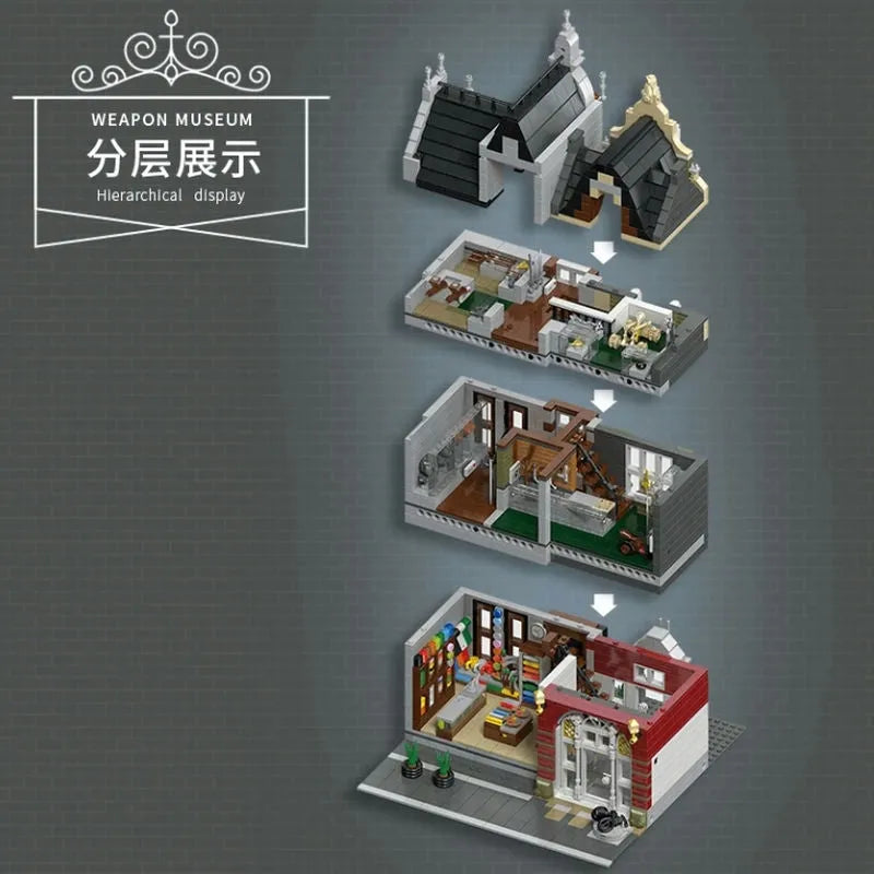Building Blocks MOC Expert Creator City Weapon Museum Shop Bricks Toys - 4
