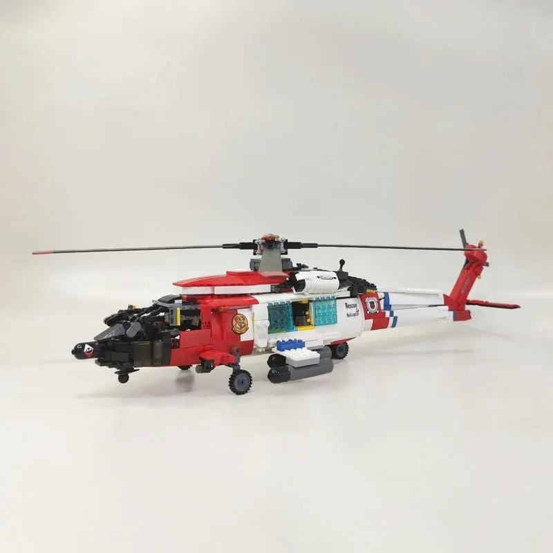 Building Blocks MOC Military MH-60T Armed Rescue Helicopter Bricks Toys Construction Set Toys - 2