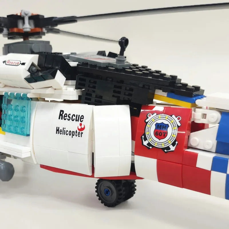 Building Blocks MOC Military MH-60T Armed Rescue Helicopter Bricks Toys Construction Set Toys - 6